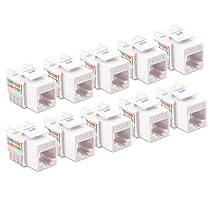 Cable Matters 10-Pack Cat6 RJ45 Punch-Down Keystone Jack in White