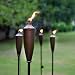 Deco Home Tikki Torch Set of 4 Tikki Torch - 60inch Citronella Garden Outdoor/Patio Flame Metal Torch - Brown