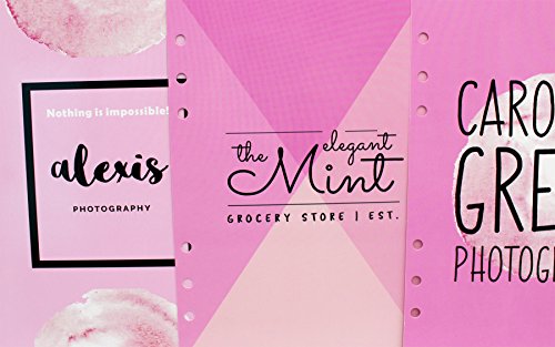 Aimeio Colorful A5 Size 6-Ring Binder Refillable Paper Index Dividers Pages with 5 Tab for Filofax Spiral Notebook Planner,5 Sheets (A5 Pink)