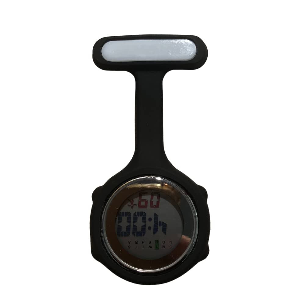 Nurse Digital Silicone Fob Watch - Black