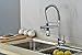 Rozin Deck Mount Chrome Finish LED Rotatable Tall Kitchen Sink Faucet Mixer Tap with Pull Down Sprayer Curve Spout Bar Faucet