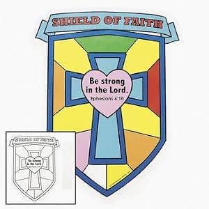 Amazon.com: Color Your Own Shield Of Faith Cutouts - Sunday School ...