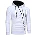 YANG-YI Mens Fashion Long Sleeve Hoodie Hooded Sweatshirt Tops Jacket Coat Hot (M, Blanc)
