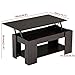 Go2buy Modern Lift Top Tea Coffee Table w/ Hidden Storage Compartment & Under Shelf Espresso Living Room Furniture