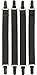 Black Military Straight Shirt Stays 2 Pairs (4 Pack)