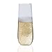 BEREVINO PLASTIC CHAMPAGNE FLUTES/CHAMPAGNE GLASSES | 9 Oz Stemless Champagne Flutes Set of 12 Clear Plastic Unbreakable Toasting Glasses, Disposable/Reusable Perfect for Wedding or Party