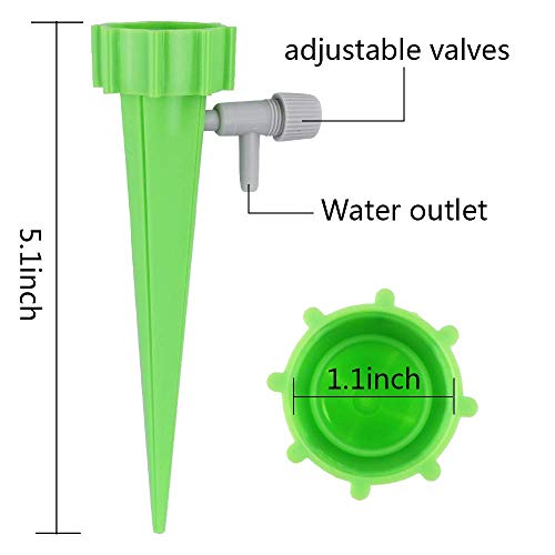 【2019 New】 12 PCS Plant Spikes System with Slow Release Control Valve Switch Self Irrigation Watering Drip Devices for Outdoor Indoor Flower or Vegetables