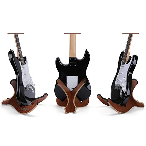 Exqline Wooden Guitar Stand with 0.12in Thickening Anti-Slip EVA Padding Universal Acoustic Guitar Stand Portable String Instrument Holder for Acoustic Classical Bass Guitars - Thumbnail 5