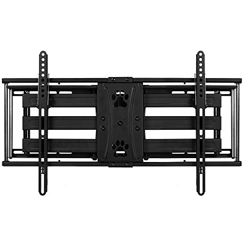 Cheetah Dual Articulating Arm TV Wall Mount Bracket for 32-65" TVs (Many up to 75" or More) up to VESA 600 & 165lbs, Includes Twisted Veins 10' HDMI Cable & a 6" 3-Axis Magnetic Bubble Level