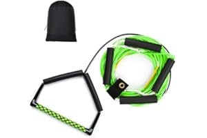 ASVAEVAS 75FT Wakeboard Rope and Handle, No Stretch Dyneema Wakeboard Tow Rope, 4 Sections Floating Water Ski Ropes for Wakeboarding, Waterskiing, Kneeboarding and Wakesurfing