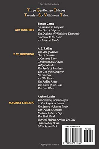 Gentlemen Thieves Simon Carne A J Raffles Arsene Lupin Boothby Guy Hornung E W Leblanc Maurice Llc Cannon Books D Alena Ron 9781983540356 Amazon Com Books
