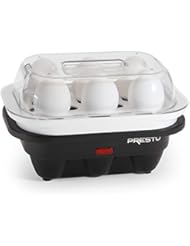 National Presto 04632 Electric Egg Cooker, 6, Black and White