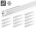 12-Pack Hyperikon T8 T10 T12 LED Light Tube, 8ft, 36W (75W equivalent), 6000K (Arctic Cool White), Frosted Cover, Dual-Ended Power, Tombstones Included, Instant-On, UL-Listed