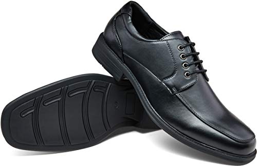 VEPOSE Men's Dress Shoes Formal Square Toe Lace up Oxfords(12,Black-b) - Thumbnail 7