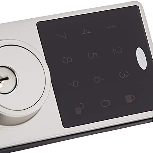 Amazon Basics Electronic Deadbolt Door Lock, Classic, Satin Nickel