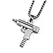 Meiligo Fashion Womens Mens Zinc Alloy Hip-hop Machine Gun Necklace Hand Gun Pistol Pendant