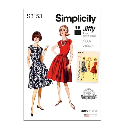 Simplicity SS3153H5 Vintage 1960's Misses' One Piece Jiffy Dress Sewing Pattern…