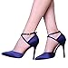 ERIJUNOR Women High Heel Ankle Strap Satin Dress Pumps Evening Prom Wedding Shoes