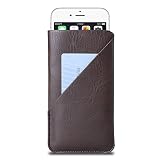 Eccris PU Leather Shock Absorbing Proof Cellphone Pouch Carrying Case for iPhone 6 / 6S Plus / Samsung Galaxy S7 Edge / S6 Edge+ Plus / Galaxy Note 5 / J7 / A5 / A7 (Brown)