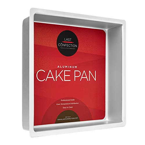 Last Confection 12" x 12" x 3" Deep Square Aluminum Cake Pan - Professional Bakeware