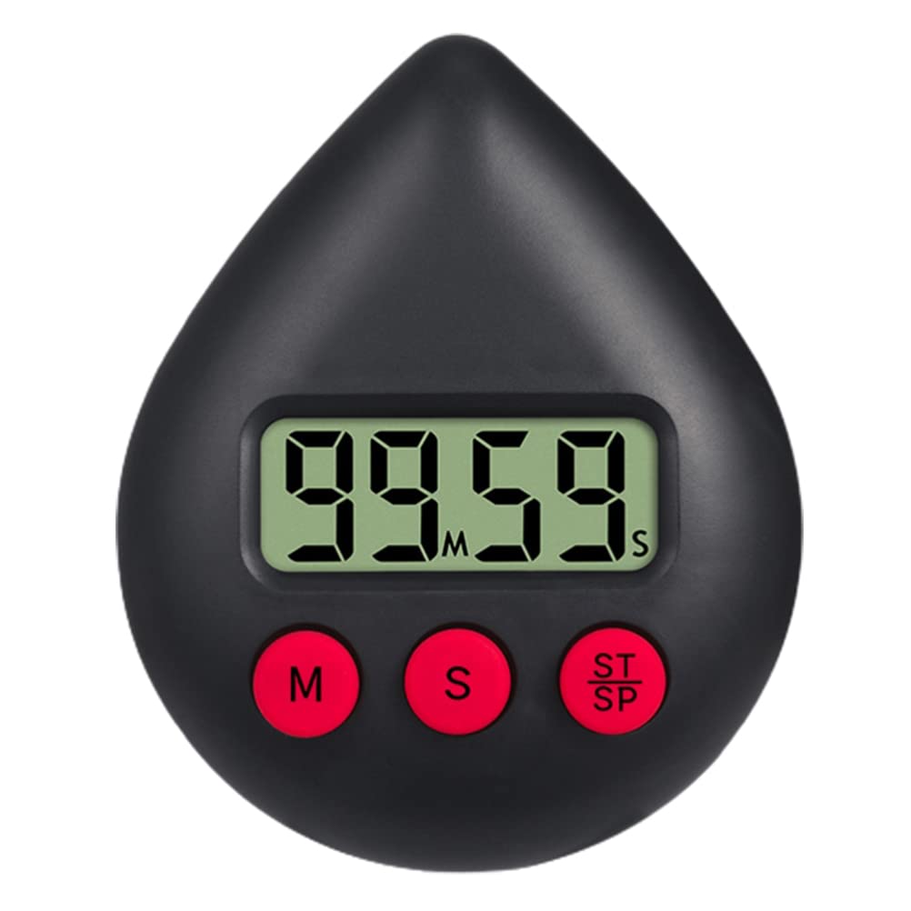 MSLing Digital Bathroom Clock Waterproof Shower Clock Timer Temperature Humidity Visual Countdown Timer Wall Clock Anti-Fog Bath Clock with Suction Cup Hanging Hole Stand LCD Display