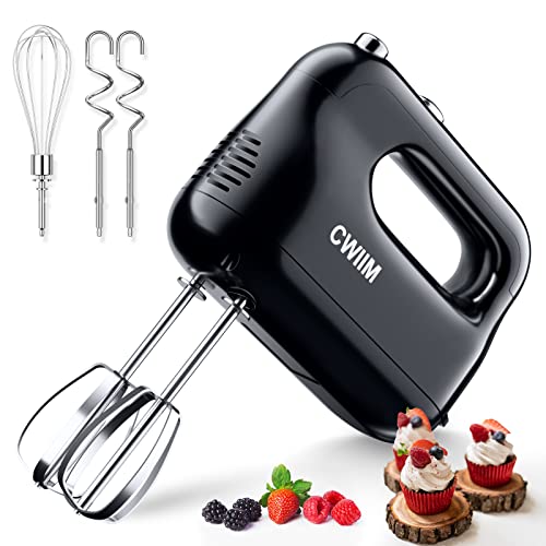 CWIIM Hand Mixer Electric, 5 Speed Portable Handheld Mixer with Eject