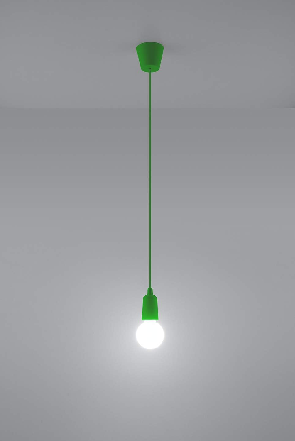 SOLLUX Pendant Lamp Diego Unique Design Without Lampshade Minimalist Lighting Minimalist Lighting LED Single Bulb Green - Image 4