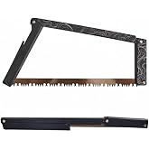 Nova Comm RidgeSaw-12, Camping Folding Hand Saw - Essential Bushcraft Survival Tools for Camping, Fishing, Hiking Hunting, Gardening tool with Compact Carrying Case (Black)