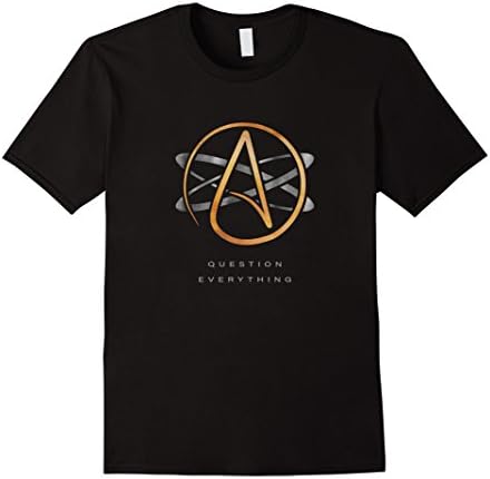 Mens Atheist Logo Science Atom Symbol Question Everything T-shirt 3XL Black