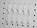 White Pegboard Locking Hooks 25 J Hooks & 25 L Hooks 50 pack