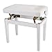 Neewer Padded Wooden Piano Bench and Keyboard Seat, 18.8-22.8 inches/ 48-58 centimeters Height, Thick and Smooth PU Leather Pillow Cushion for Deluxe Comfort (White)