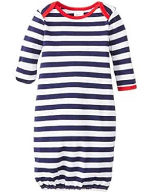 Baby Primary Stripe Gown, Navy/White - 6 month