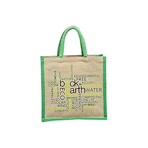 Back To Earth HomeStop Printed Juco Bag (Green, Free Size)