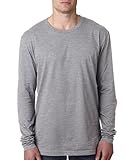 Next Level Apparel mens Next Level Premium Fitted Long-Sleeve Crew(N3601)-HEATHER GRAY-M