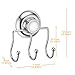 MaxHold Suction Cup Triple Robe Hooks - Stainless Steel Never Rust - Kitchen & Bathroom Storage