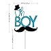 Shxstore Oh Boy Cake Topper Mustache Hat Bowtie Cupcake Picks For Baby Shower Birthday Party Decorations Supplies, 31 Counts