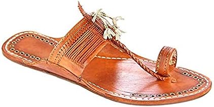 Original Designer’s Royal Look tan Color fine Braids Men Slipper Sandal