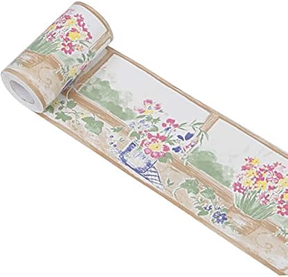 Vintage Flowers Waterproof Self Adhesive Wallpaper Border Stick