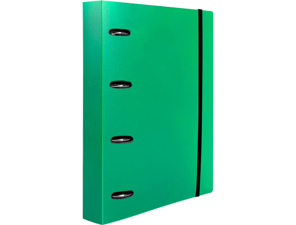 Folder with Refill Liderpapel A4 Square 5 mm 100 Sheets 80 g Polypropylene 4 Mixed Rings 25 mm Green
