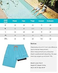 SILKWORLD Men's Swim Trunks with Compression Liner