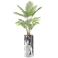 SIGNWIN Areca Palm Tree with Black & White Industrial Grunge Effect Vase Abstract Shapes Minimalism Zen Dramatic Dark for Living Room, Bedroom, Office - X-Large 5 Feet (60