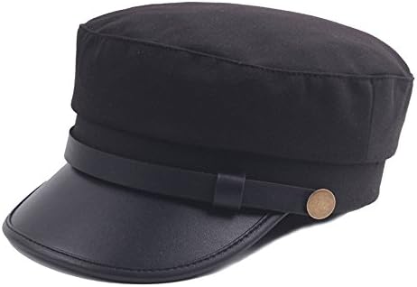 Fitted Army Cap Men Women Unisex Captain Hats Retro Style Plain Flat Caps Hat