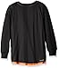 adidas Little Boys' Performance Logo Long Sleeve Tee Shirt, Caviar Black, 7X