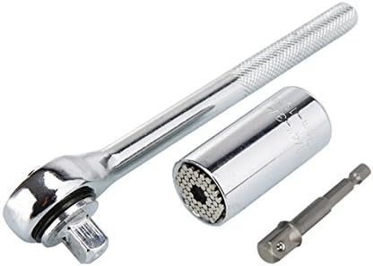 Universal Socket with Wrench, Lovingvs 7-19mm Multi-function Hand Tools Universal Repair Tools Metric Wrench for Power Drill Adapter Professional Socket.