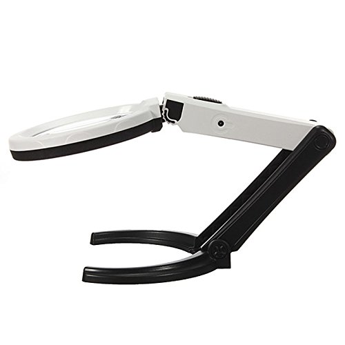 Foldable 2.5X 8X Table Desk Magnifier Magnifying Glass Lens with 10 LED Light