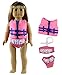 HongShun Fashion Doll Clothes Swimsuit Life jacket Outfit for 18