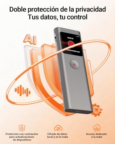 NUASI Digital Voice Recorder with Write Function, Summarizing and AI Noise Reduction, 64GB Voice Recorder with ChatGPT 5, App Control, 90+ Languages for Conference