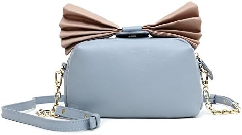 Mini Crossbody Bag,YOUNA Genuine Leather Cute Mini Crossbody Bag For Women With Bowknot Blue