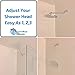 Extra Long 17.25 Inch Adjustable Shower Arm Extension Pipe | Raise or Lower Shower Head Height | High Quality Metal Construction | Rotating Tightening Nut | Chrome