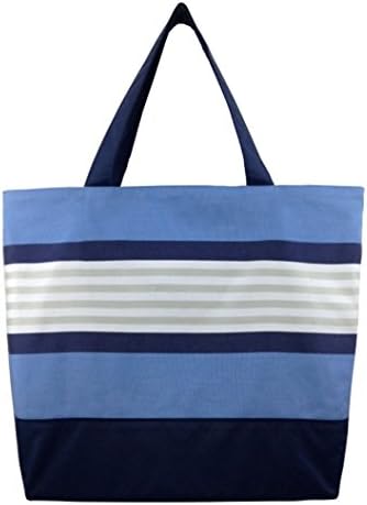 Tutenago Essential Tote - Stripe in Navy &amp; Navy Nylon (Large) - Machine Washable
